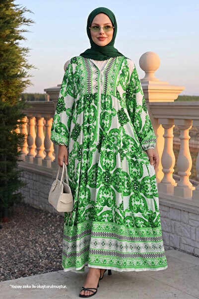 InStyle Rochie lejeră verde marmorată din viscoză