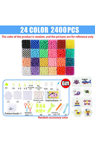 lpcbec 24 Colors 2400 PCS Handmade Magic Water Fuse Beads Creative Beads DIY ...
