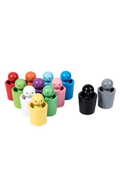 Choice As shown Montessori Wooden Toy Color Cognitive Classification Cups Mat...