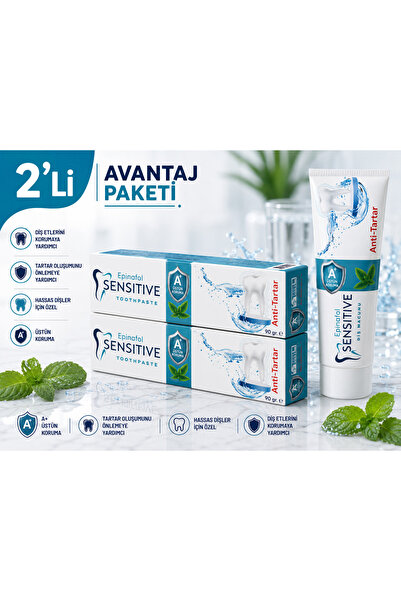 Epinafol Sensitive Diş Macunu 2’li Anti-tartar