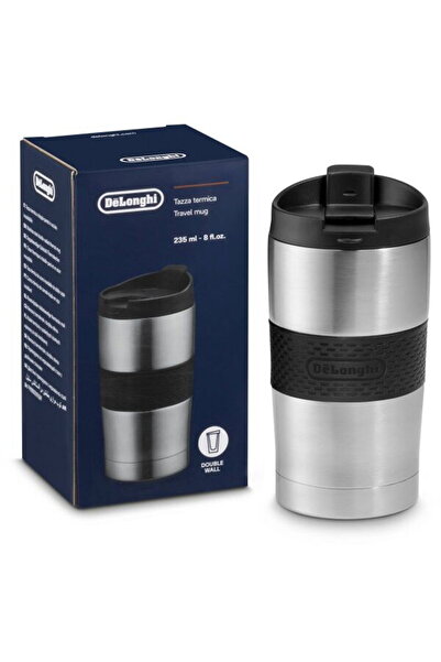 DELONGHİ DLSC074 κούπα ταξιδιού, ανοξείδωτο ατσάλι διπλού τοιχώματος, 235 ml