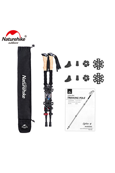 Naturehike Red Trekking Poles 2pcs Carbon Fiber Collapsible Telescopic Sticks...