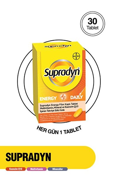 Supradyn Energy Daily 30 Film Kaplı Tablet | Koenzim Q10, Multivitamin ve Min...