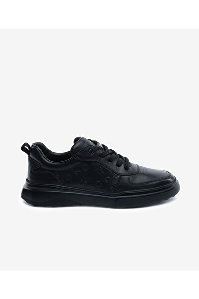 Greyder Erkek Siyah Hakiki Deri Sneaker Ayakkabı 5Y1SA17740