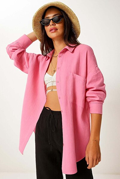 HAKKE Πουκάμισο Basic Muslin Oversize