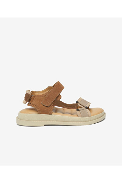 Greyder Kadın Bej Taba Süet Hakiki Deri Spor Sandalet 6Y2TS57808