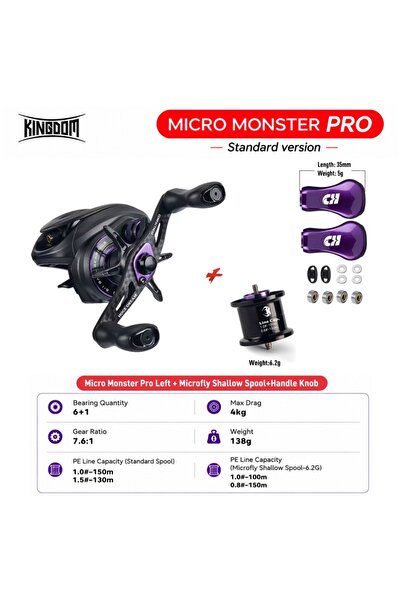 Choice4 KINGDOM Standard Left Set Kingdom Micro Monster Pro Baitcasting Fishi...