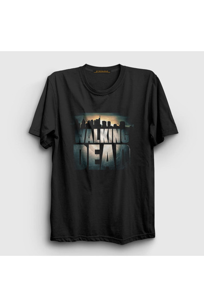Presmono Unisex crni logo The Walking Dead T-shirt 219957tt