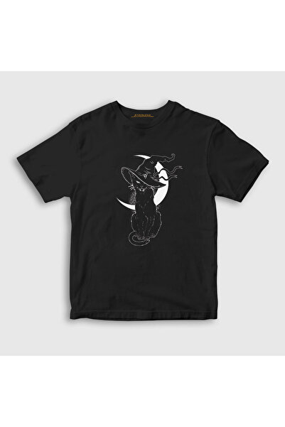 Presmono Unisex dečja crna mačka za Noć veštica mačka T-shirt 288239tt