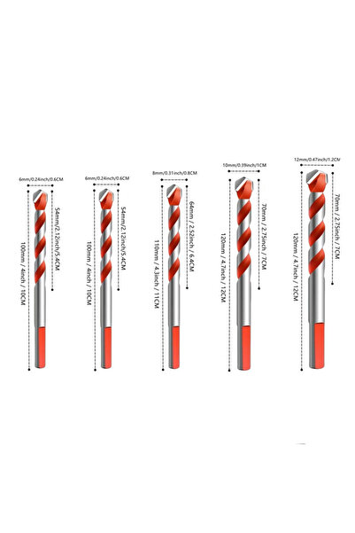 Choice3 6 6 8 10 12mm 6/8/10/12mm Multifunction Drill Bits Set Ceramic Wall T...