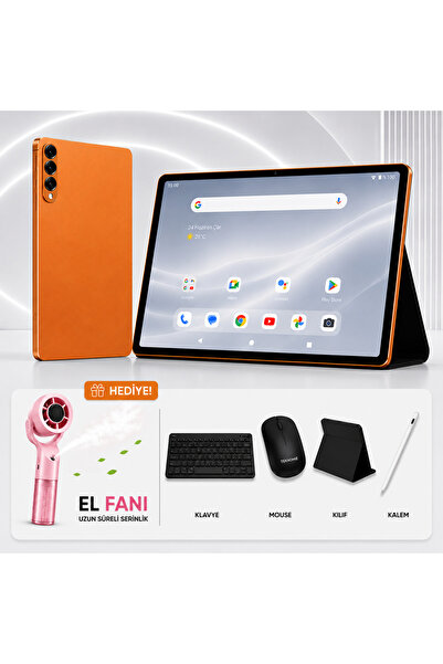 TARÇIN 10.1" 8000mAh Tablet +El fanı, Klavye Kılıf, Mouse ve S-Pen Hediyeli