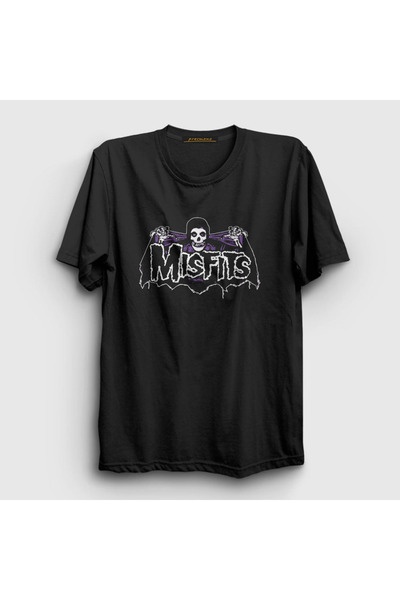 Presmono Unisex crni grimizni duh The Misfits T-shirt 174698tt