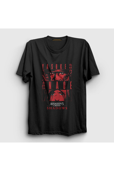 Presmono Unisex Black Yasuke Naoe Assassin's Creed Shadows T-Shirt 610890Tt