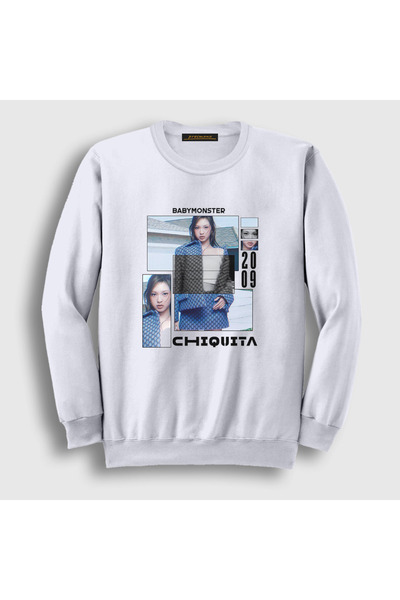 Presmono Unisex White Poster Chiquita Babymonster Baby Monster Sweatshirt 609...