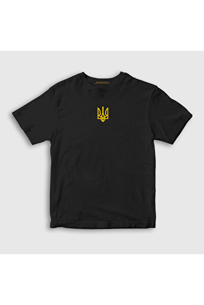 Presmono Unisex Kids Black Coat of Arms Zelensky Ukraine Ukrainian T-Shirt 55...