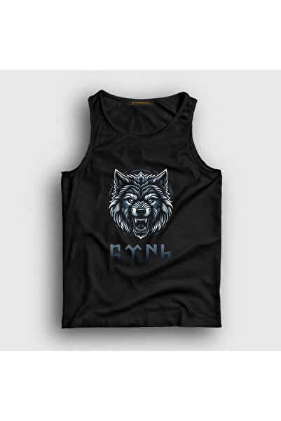 Presmono Unisex Black Göktürk Turkish Written Wolf Bozkurt Athlete 475073Tt