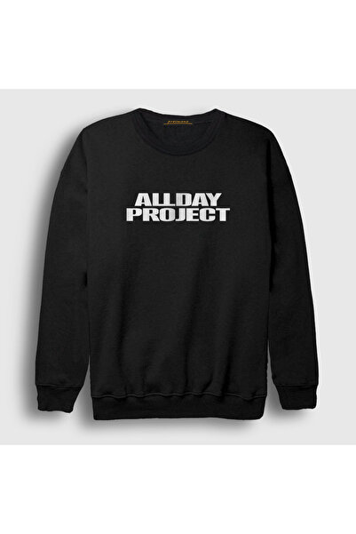 Presmono Unisex Black Logo K-Pop Allday Project Sweatshirt 598122Tt
