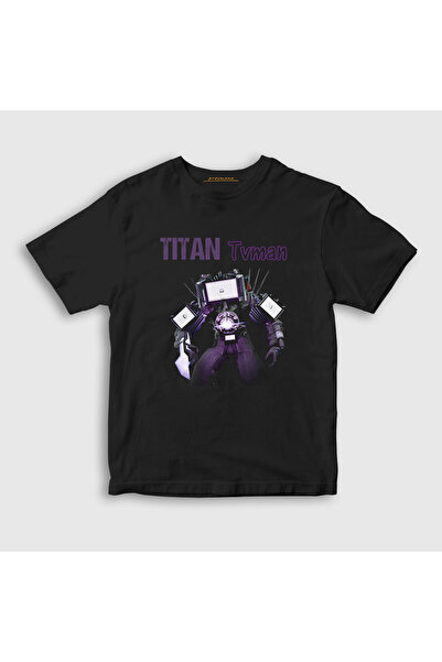 Presmono Unisex Kids Black Titan Tvman Skibidi Toilet T-Shirt 482797Tt