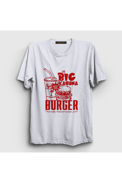 Presmono Unisex Λευκό μπλουζάκι Big Kahuna Burger Pulp Fiction 576690tt