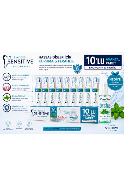 Epinafol Sensitive 10'lu Antitartar Diş Macunu cozmderm leke kremi & Güneş Kr...
