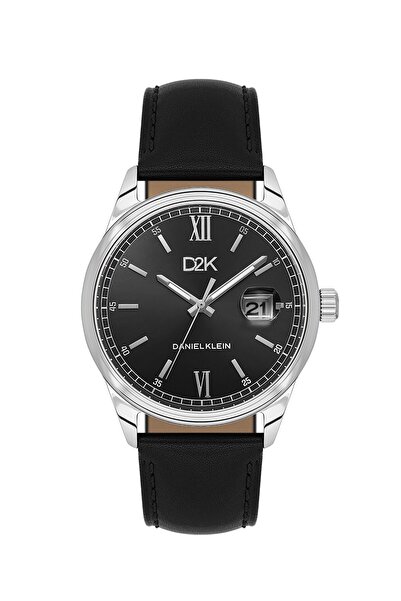 Daniel Klein Men's Wristwatch with Silver Strap and Black Color, Gift Packaged