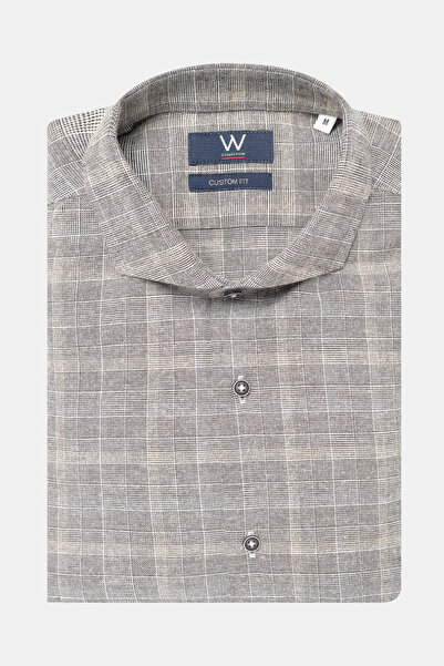 W Collection GRİ EKOSE FLANEL GÖMLEK
