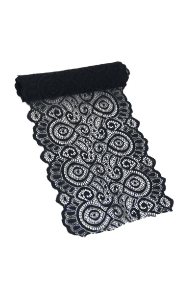 Choice 3meters black (3 Meters) 18cm Black Elastic Lace Fabric French Hollow ...