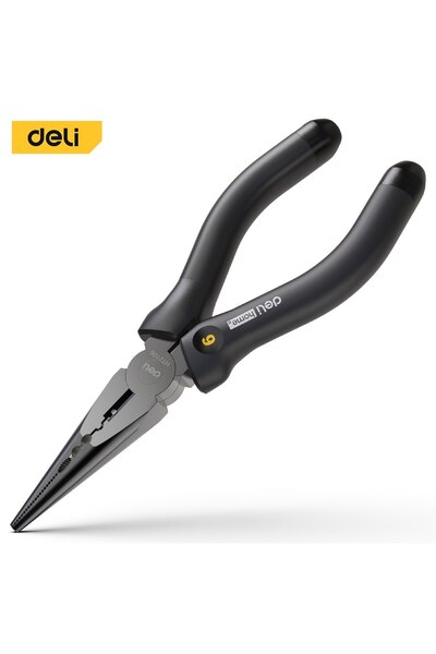 Deli HT2106 6 Inches Black Handle Multi Function Long Nose Pliers For Cutting...