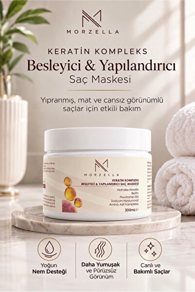 Keratin Kompleks Besleyici Ve Yapılandırıcı Saç Bakım Maskesi 300 ML