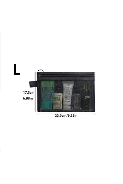 Choice1 1 PC L 1/5/10pcs Mesh Clear Cosmetic Bags Women Black Makeup Bag Port...