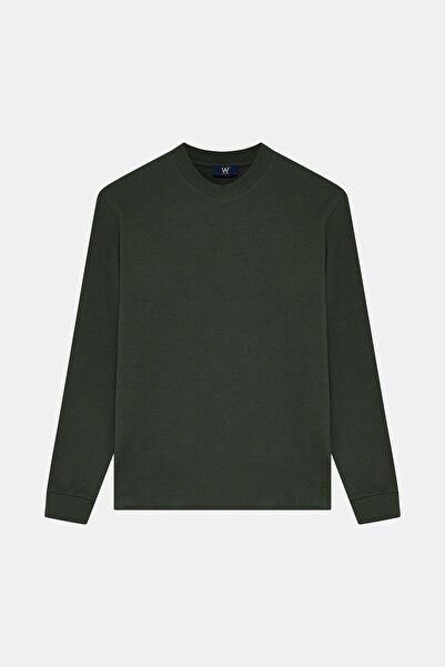 W Collection YEŞİL BİSİKLET YAKA UZUN KOLLU SWEATSHIRT