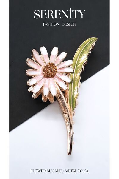 Serenity Metal Latch Buckle with Daisy Figure