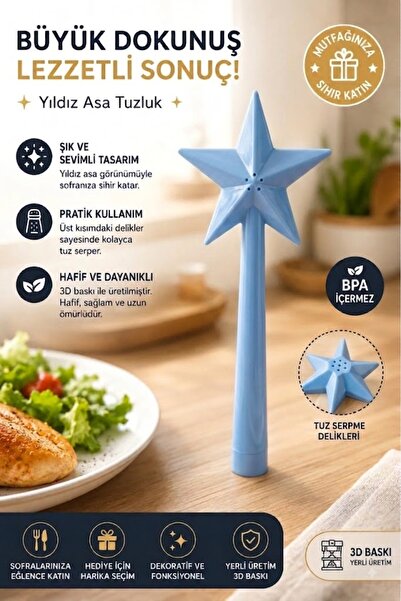 Ognami 3D Baskı Sihirli Değnek Tuzluk ve Baharatlık | Magic Wand Salt Shaker