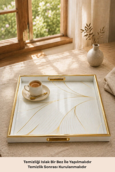 Enza Beste Çay Kahve Kahvaltılık Ve Sunum Tepsisi 37 x 37