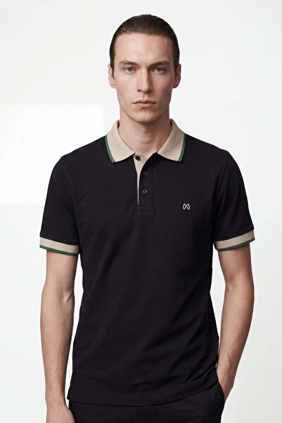 HAKKE Double Color Collar Detailed Basic Men's Polo T-Shirt