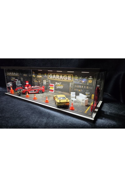 fabrikahşap Exclusive Full Aksesuarlı 1.64 Diorama Diecast Model Araba Garaj ...