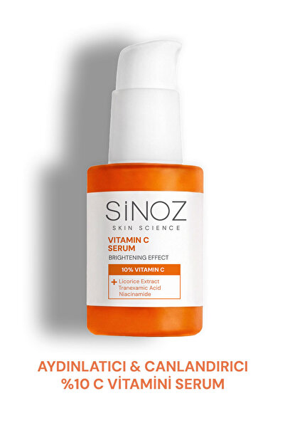 SİNOZ Aydınlatıcı Canlandırıcı %10 C Vitamini Yüz Serumu 30 ml