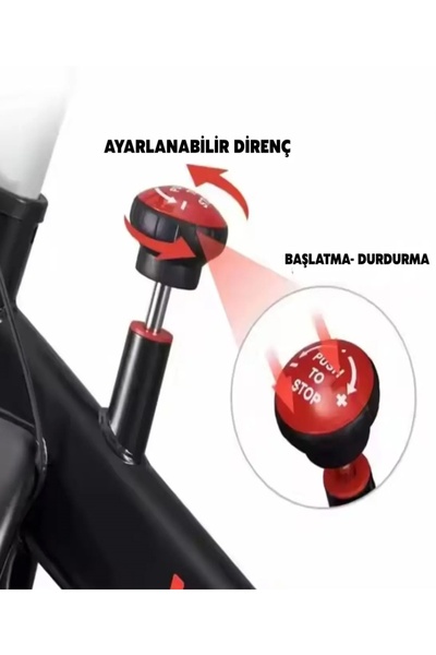 Tisul Yeni Nesil Siyah Kondisyon  Bisikleti Spor Koşu Egzersiz Bisikleti Spin Bike Dikey Ev Bisikleti