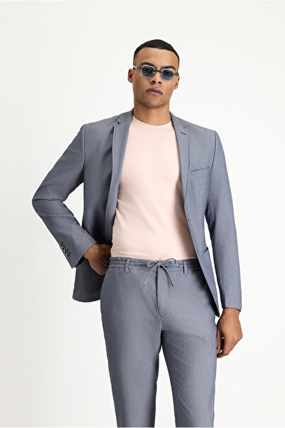 Kiğılı 7 Drop Super Slim Fit Eksra Dar Kesim Gofre Ceket