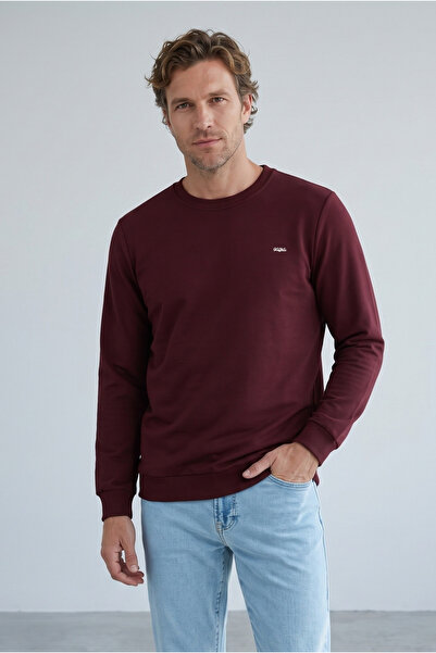 Kiğılı Crew Neck Regular Fit Embroidered Cotton Sweatshirt