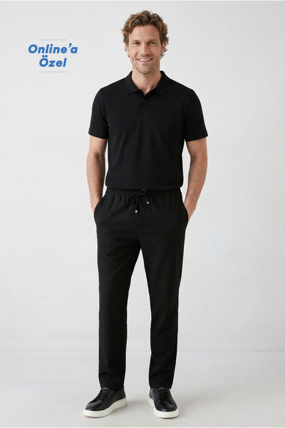 Kiğılı Regular Fit Standart Kesim Yandan Cep Beli Lastikli İpli Jogger Pantolon