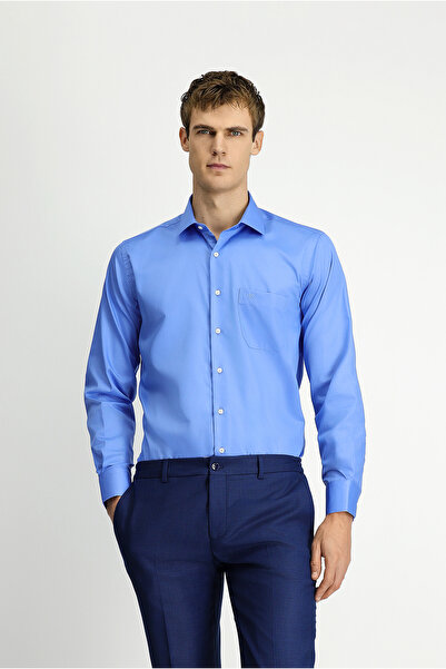 Kiğılı Long Sleeve Non-Iron Satin Classic Pocketed Cotton Pack Shirt
