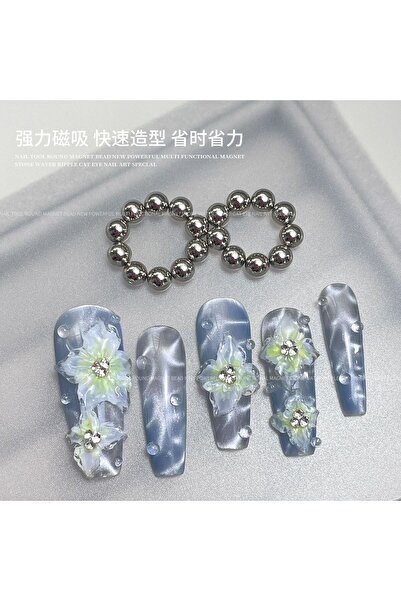 Choice Sliver-10pcs 10/20pcs Gold Sliver Round Nail Art Magnetic Bead Set Mul...