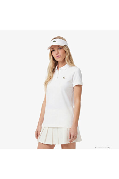 Lacoste Kadın Regular Fit Organik Pamuk Beyaz Polo