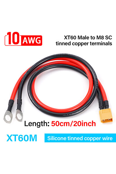 Choice1 Male Xt60 To O Ring Eyelet M8 Sc Terminal Plug Connector Cable 10Awg ...