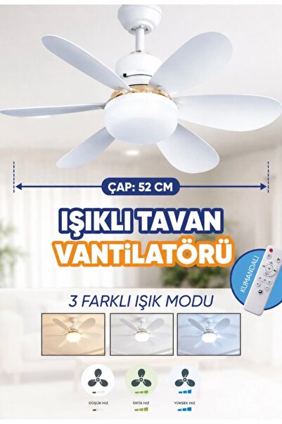 Auson 6 Kanatlı 40W Işıklı Tavan Vantilatörü