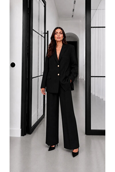 Moda Algan Premium Blazer Takım MA10006 Siyah