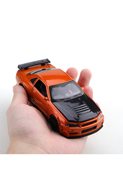 Choice wj- Nissaan-ORANGE (Corrugated Box) 1/36 Scale, Nissaan GTRR Style Toy...