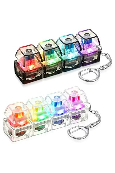 Choice 2PCS '/LED Keyboard Keychain Fidget Toys Crystal Clicker Sensory Toy f...