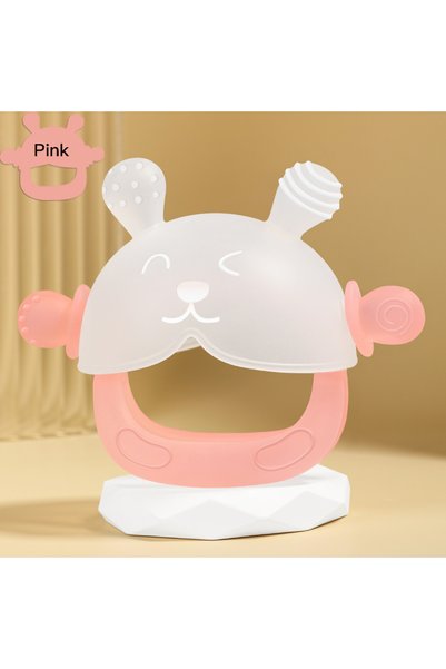 Choice Pink 360° Hand Sucking Protection Teether - Cute Bunny Design with Ful...